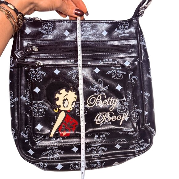 Betty Boop Vegan Leather Crossbody / Shoulder Bag – All‑Over Monogram Print - Picture 5 of 10